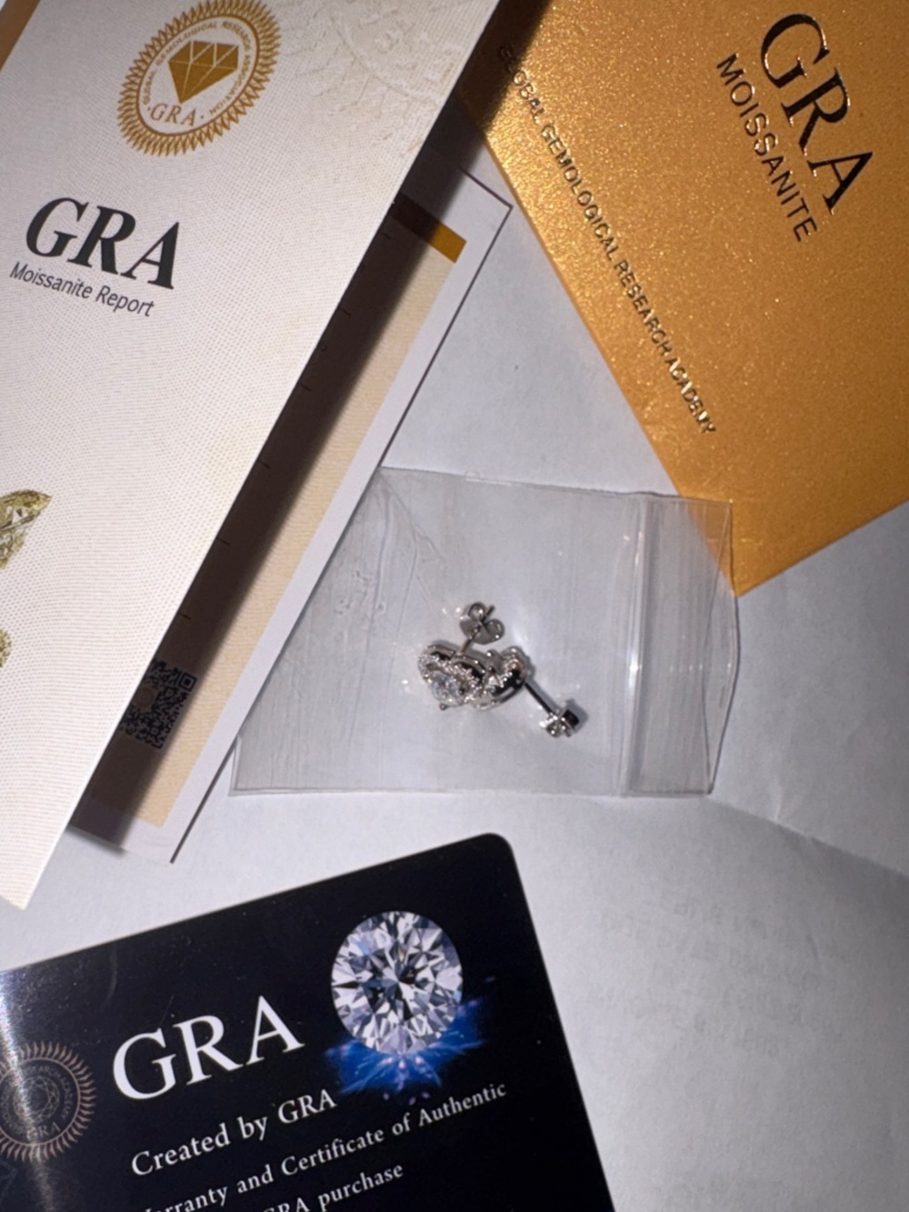 Genuine Moissanite 0.5 Carat Stud Earrings with Heart Shaped Halo